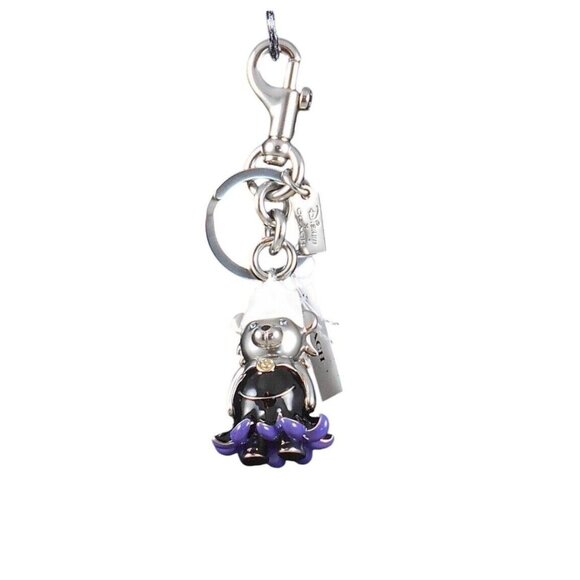 Coach X Disney Villains Silver URSULA Handbag Charm Key Fob Keychain CC346 $98 - Picture 4 of 6
